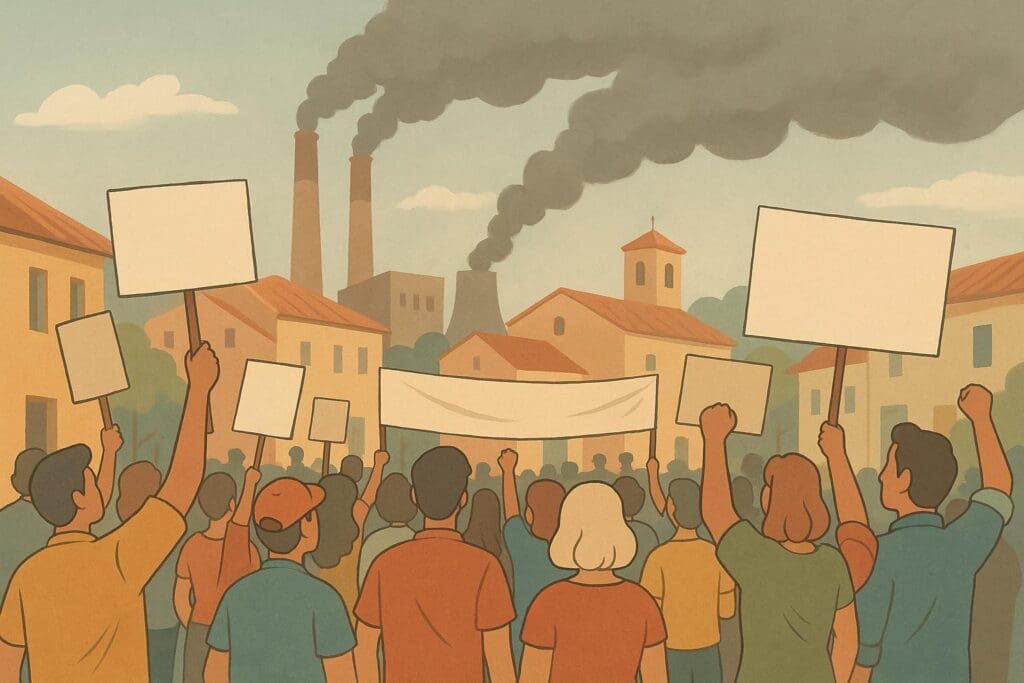 Manifestación contra macroplantas contaminantes