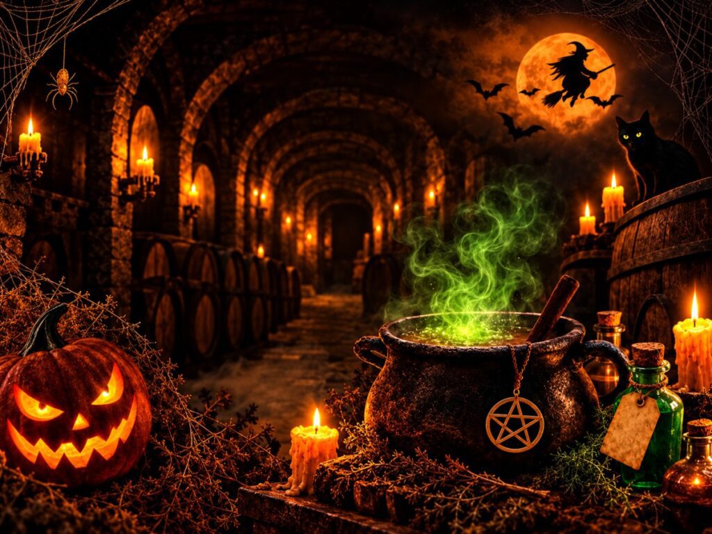 La noche de las brujas en la bodega del terror